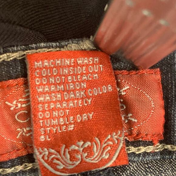 COS Jeans Rhinestone 16W Blue Womens High Rise Embellished Flap Pocket Flare - Picture 9 of 11